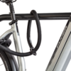 Flexible frame lock extension tex-lock mate in black secures frame to bike stand