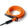 texlock mate in acid orange, ineinander gewickelt mit Schließbolzen durch Metallöse
