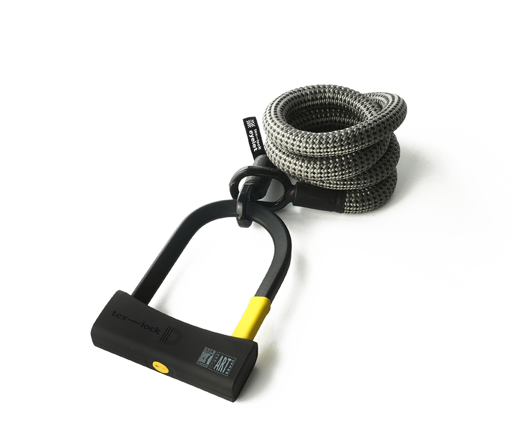 D-lock U-lock with textile cable in length 160 cm and colour electric grey